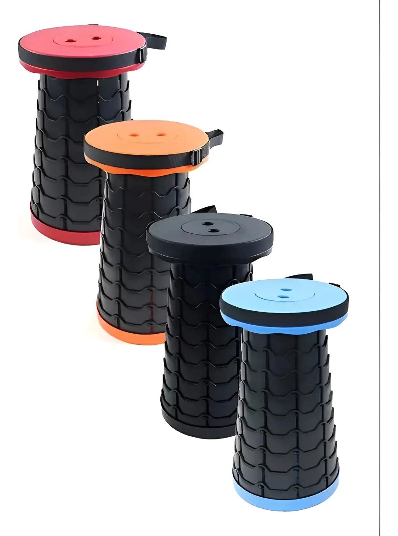 TABURETE PLEGABLE PORTATIL AJUSTABLE PARA CAMPING Y HOGAR - 1