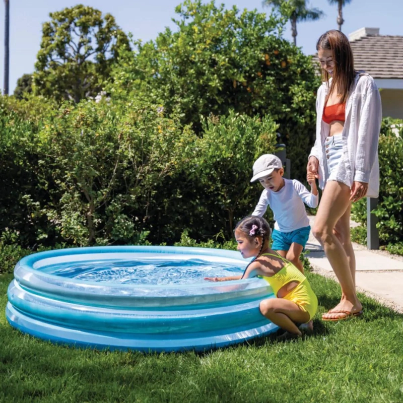 PISCINA INFLABLE INFANTIL AZUL CON DISEÑO DE MOSAICO - 2