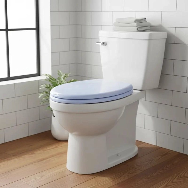 TAPA DE ASIENTO DE WC DE MADERA BLANCO 42X36 CM - 1