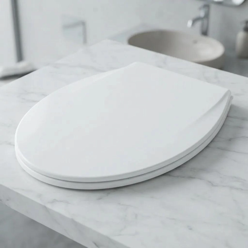 TAPA DE INODORO OVALADA BLANCA PARA BAÑO - 2