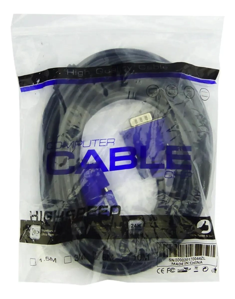 PACK DE 6 CABLES VGA DE 5 METROS PARA CONEXIONES - 3