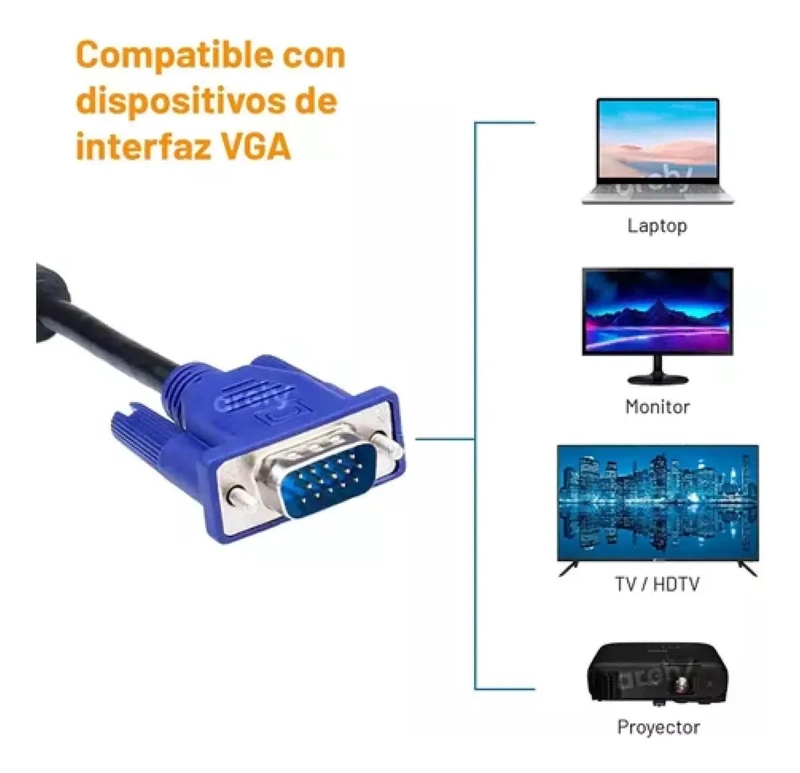 PACK DE 6 CABLES VGA DE 5 METROS PARA CONEXIONES - 4