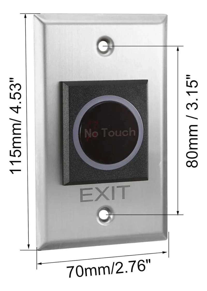 BOTON DE CONTROL DE ACCESO INOXIDABLE CON SENSOR INFRARROJO - 2