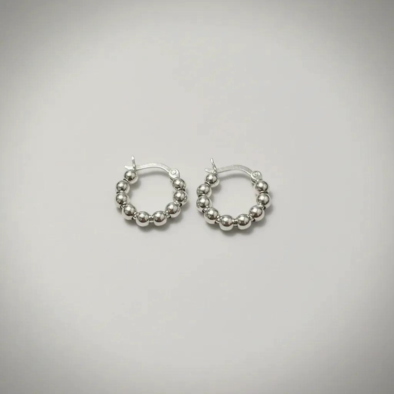 AROS DE PLATA 925 CON ESFERAS PARA HOMBRE Y MUJER - 2