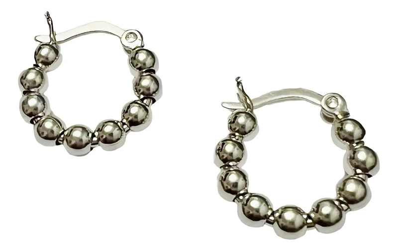 AROS DE PLATA 925 CON ESFERAS PARA HOMBRE Y MUJER - 6