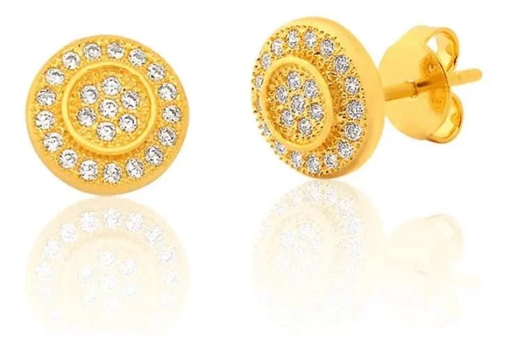 AROS ELEGANTES PARA MUJER BAÑADOS EN ORO DE ALTA CALIDAD - 1