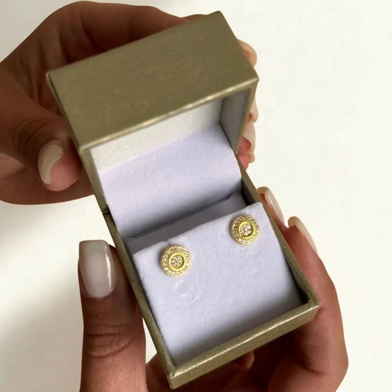 AROS ELEGANTES PARA MUJER BAÑADOS EN ORO DE ALTA CALIDAD - 2