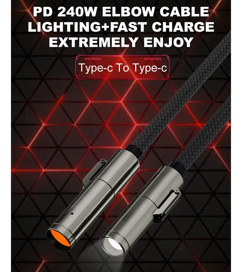 CABLE TIPO-C RAPIDO 240W CON ILUMINACION LED DE 1.2M - 4