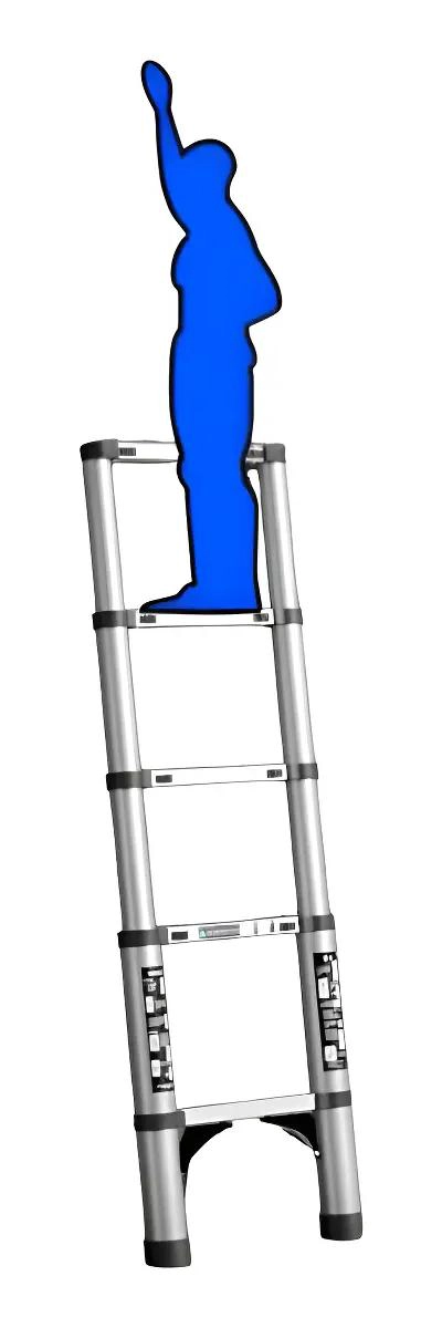 ESCALERA TELESCOPICA PLEGABLE DE ALUMINIO 1.9MTS PARA HOGAR - 1