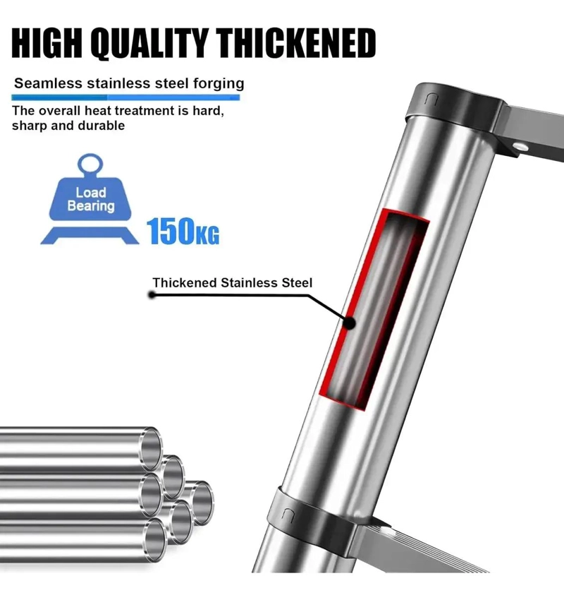 ESCALERA TELESCOPICA PLEGABLE DE ALUMINIO 1.9MTS PARA HOGAR - 5