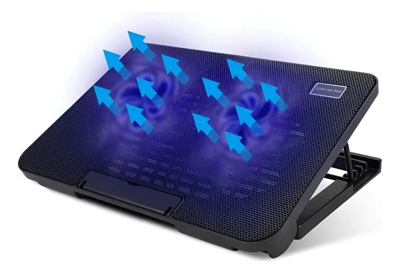 BASE ENFRIADORA PARA NOTEBOOK CON VENTILADORES USB Y SOPORTE ANTIDESLIZANTE - 1