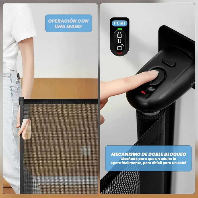 PUERTA RETRACTIL DE SEGURIDAD PARA BEBE S Y MASCOTAS DE 1,8 M - 3