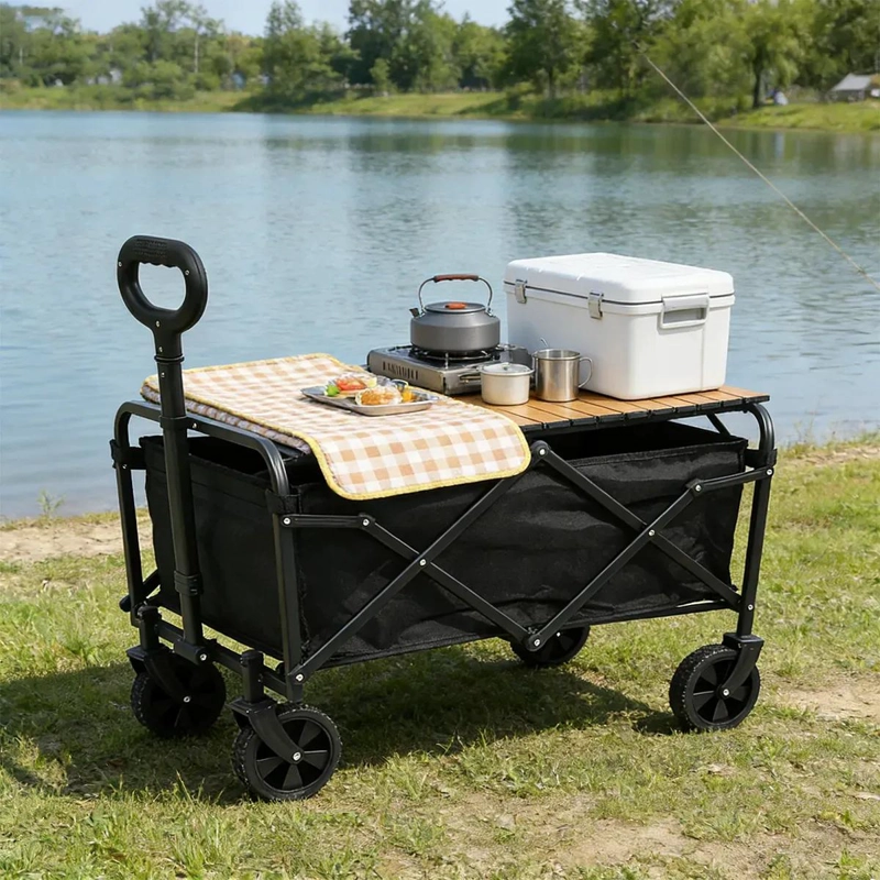 CARRITO PLEGABLE MULTIUSO PARA CAMPING Y PLAYA CON RUEDAS 360° - 3