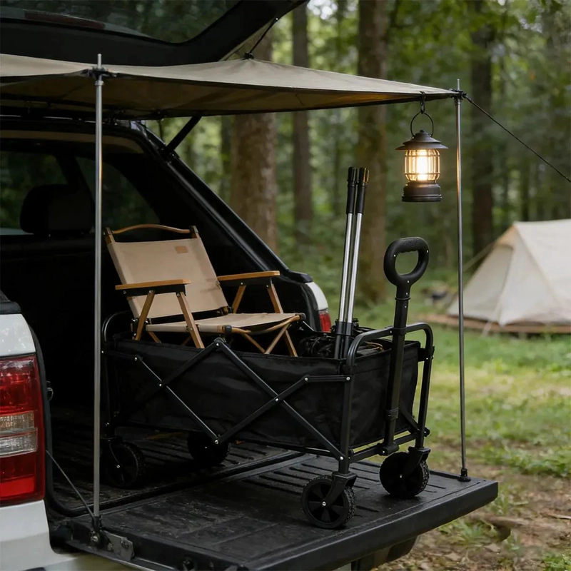CARRITO PLEGABLE MULTIUSO PARA CAMPING Y PLAYA CON RUEDAS 360° - 4