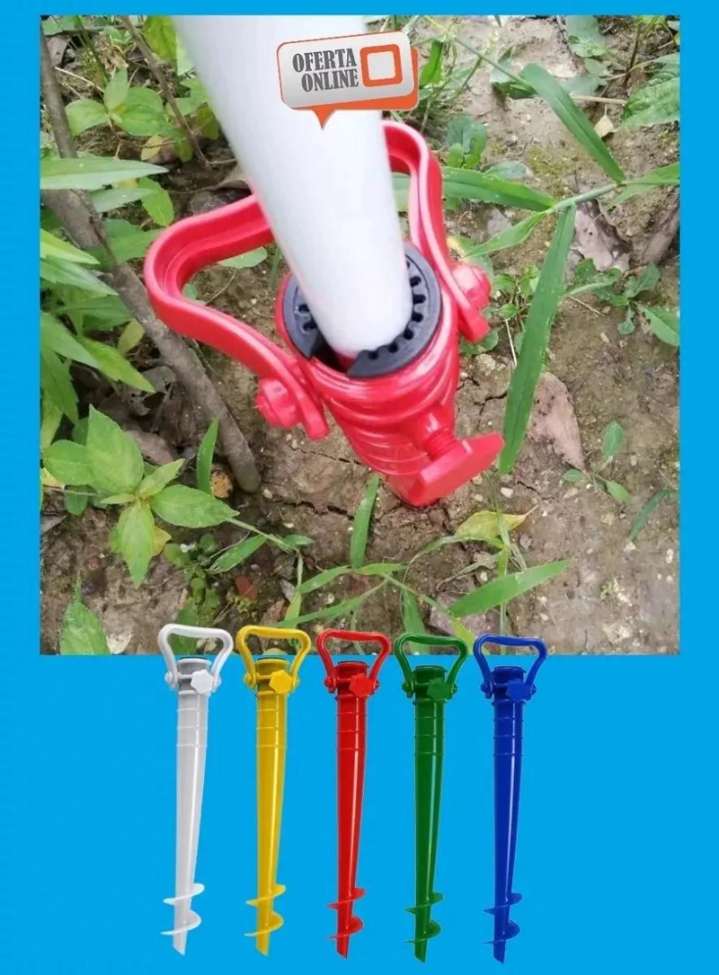 SOPORTE DE ROSCA PARA QUITASOLES EN PLAYA 3 UNIDADES - 6