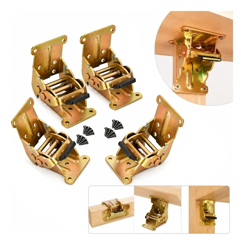 PACK DE 4 BISAGRAS METALICAS ABATIBLES CON BLOQUEO PARA MUEBLES - 1