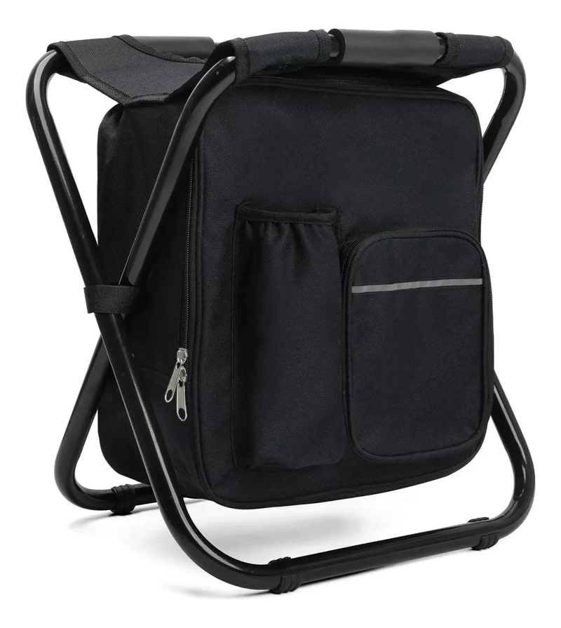SILLA PLEGABLE PORTATIL CON MOCHILA Y BOLSILLOS MULTIUSOS - 1