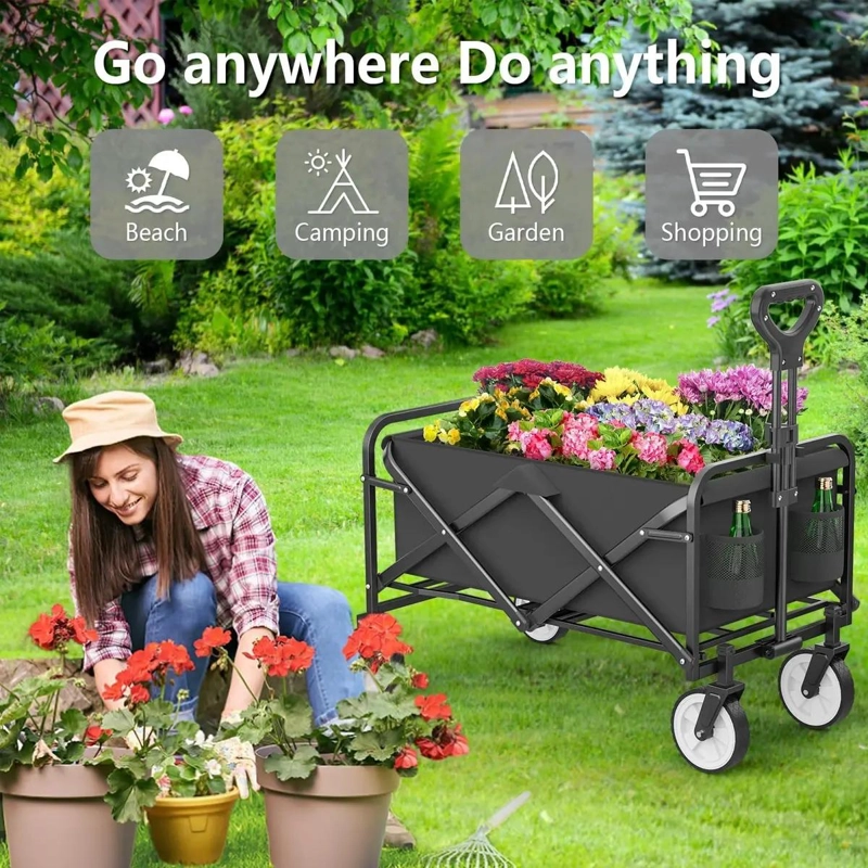CARRO PLEGABLE PARA COMPRAS Y CAMPING CON 4 RUEDAS - 3