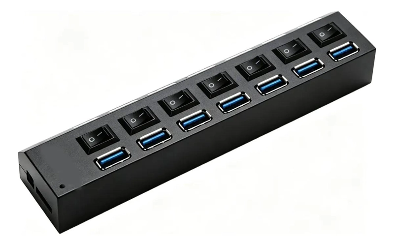 CONCENTRADOR USB 3.0 DE 7 PUERTOS CON INTERRUPTORES LED - 2