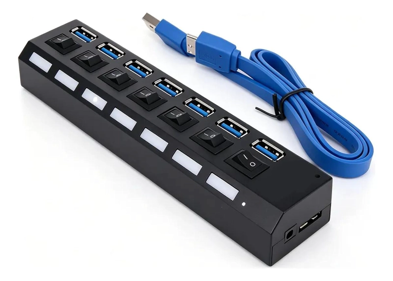 CONCENTRADOR USB 3.0 DE 7 PUERTOS CON INTERRUPTORES LED - 6