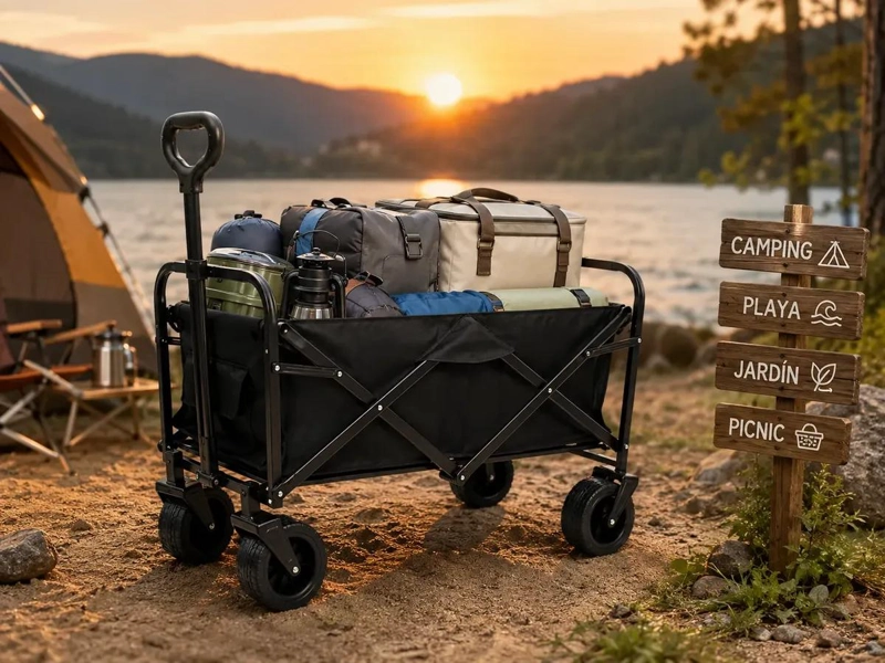 CARRO PLEGABLE TODO TERRENO 200KG PARA CAMPING Y PLAYA - 3