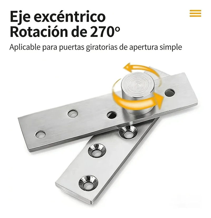 BISAGRAS OCULTAS DE ACERO INOXIDABLE 15CM PARA PUERTAS - 4