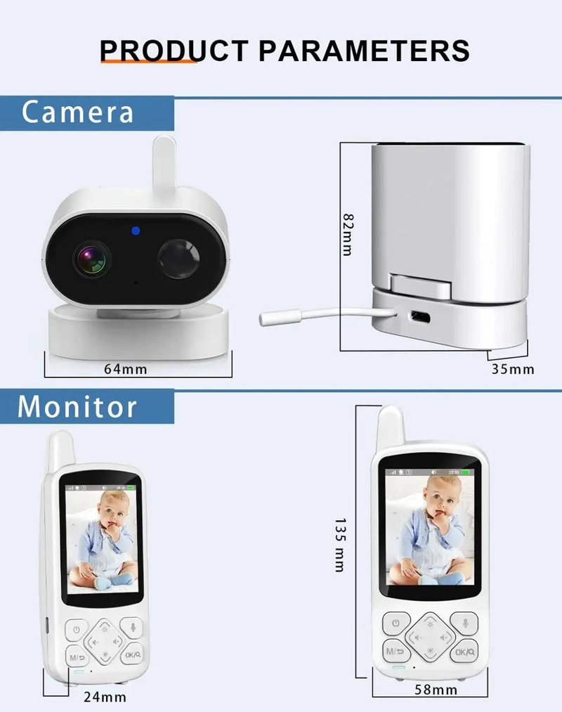 CAMARA DE VIGILANCIA PARA BEBE S Y ANCIANOS CON PANTALLA DE 2.8 PULGADAS - 5