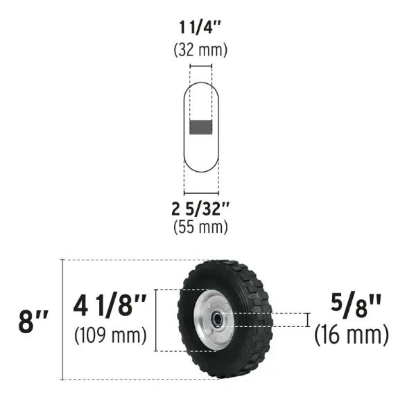 RUEDA DE CARRO IMPONCHABLE DE 8 PULGADAS PARA YEGUA - 2
