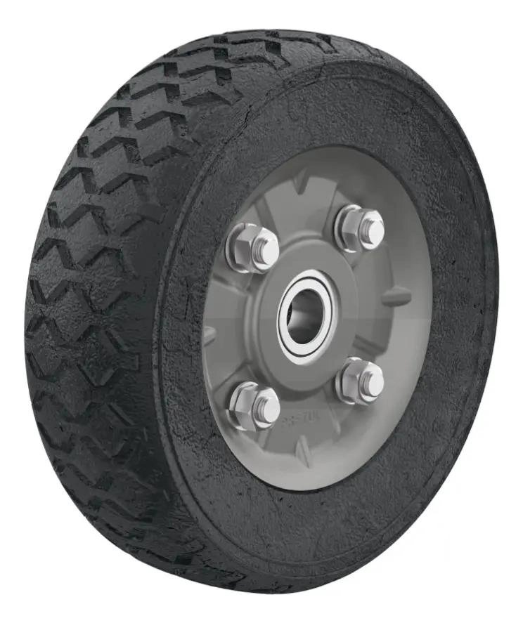RUEDA DE HULE SOLIDO IMPONCHABLE PARA CARRO DE CARGA - 1