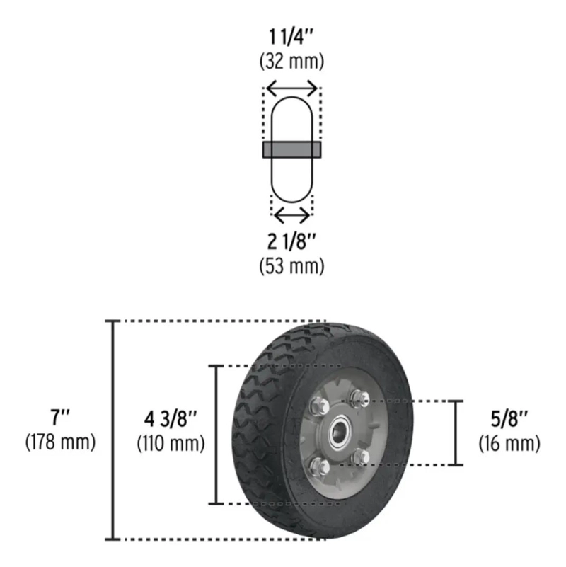 RUEDA DE HULE SOLIDO IMPONCHABLE PARA CARRO DE CARGA - 3