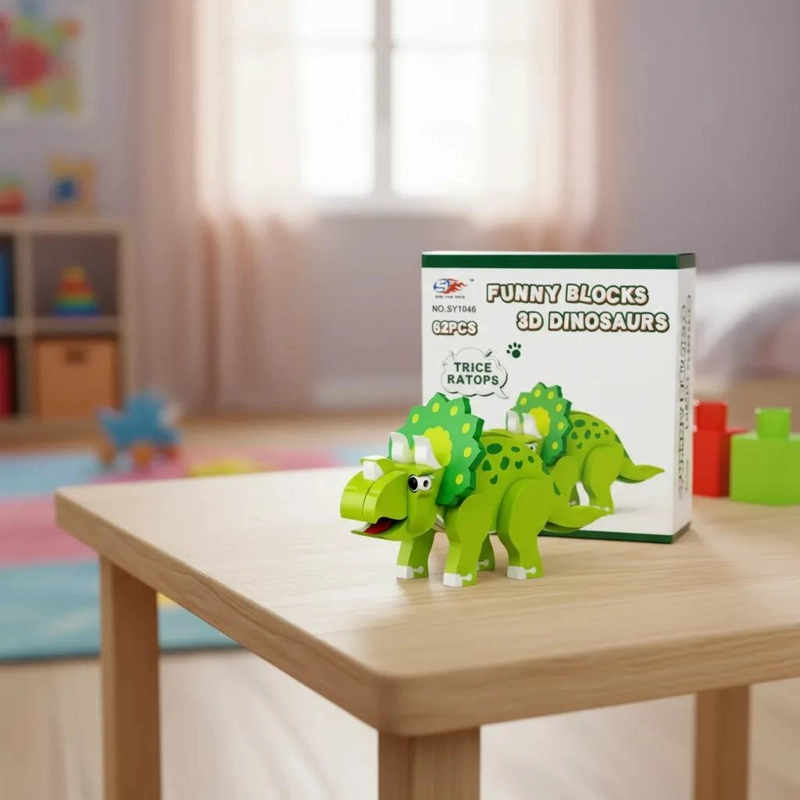 BLOQUES DE CONSTRUCCION 3D TRICERATOPS PARA NIÑOS - 1