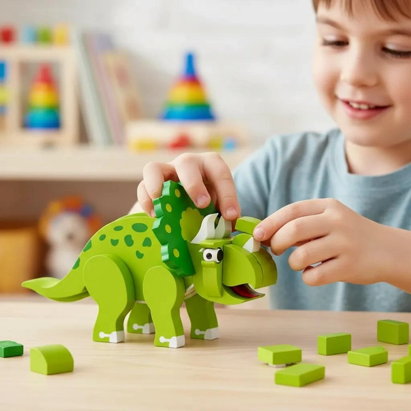 BLOQUES DE CONSTRUCCION 3D TRICERATOPS PARA NIÑOS - 2