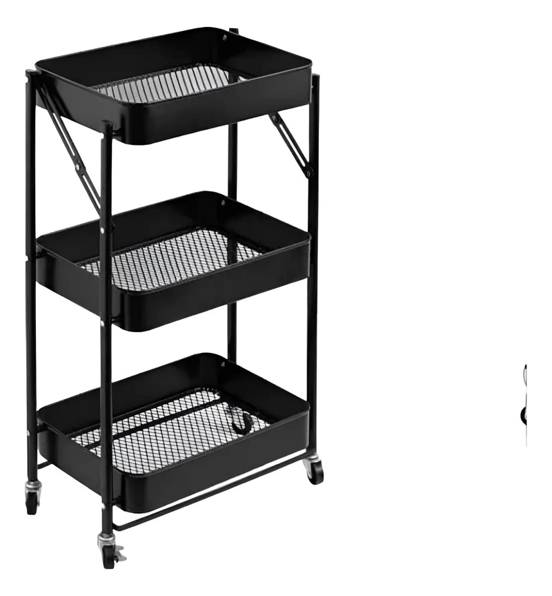 CARRITO ORGANIZADOR PLEGABLE DE 3 NIVELES CON RUEDAS - 1