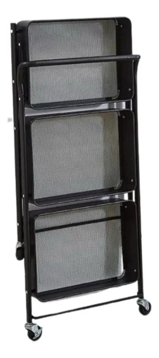 CARRITO ORGANIZADOR PLEGABLE DE 3 NIVELES CON RUEDAS - 2