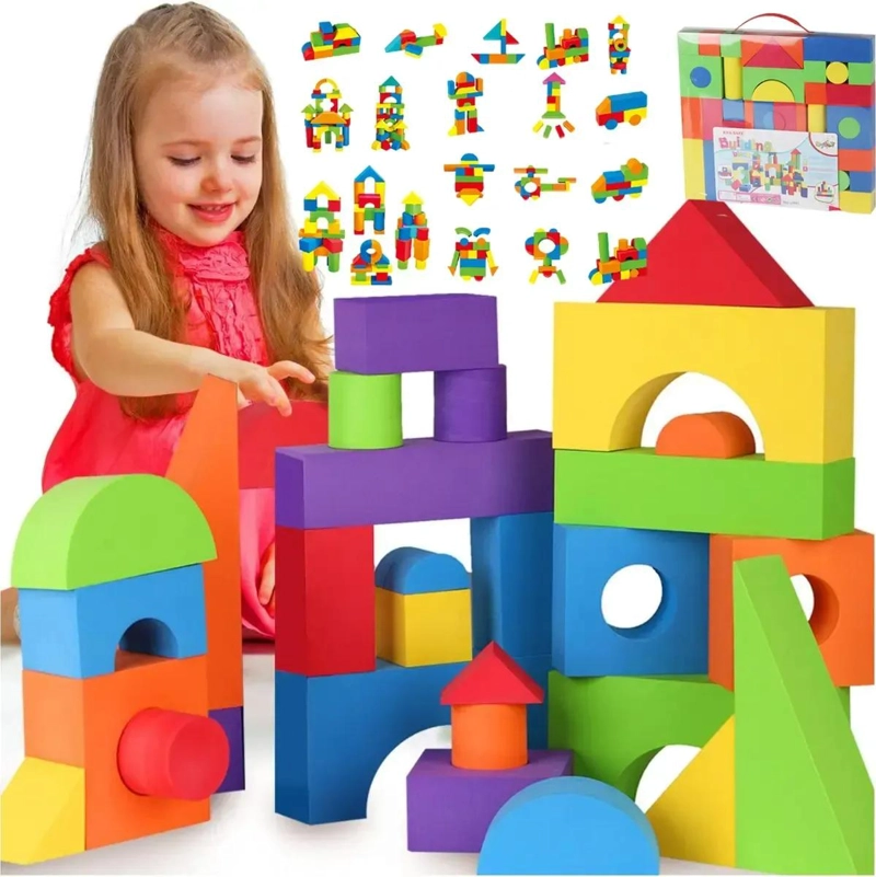 BLOQUES DE CONSTRUCCION DE ESPUMA EVA PARA NIÑOS 46 PIEZAS - 1