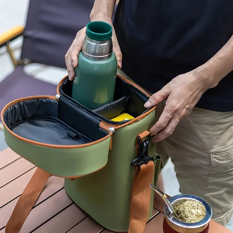 BOLSO MATERO ORGANIZADOR PARA TERMO Y LATA DE TE - 1
