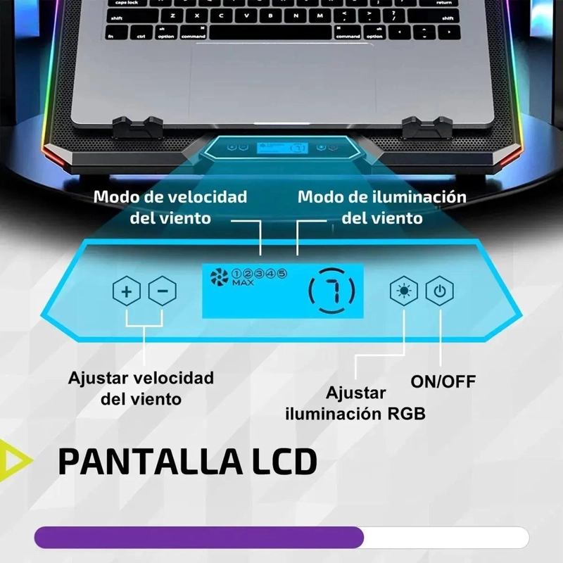 BASE ENFRIADORA AJUSTABLE PARA NOTEBOOKS DE 17 PULGADAS - 4