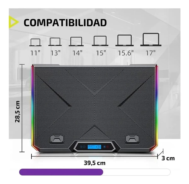 BASE ENFRIADORA AJUSTABLE PARA NOTEBOOKS DE 17 PULGADAS - 5