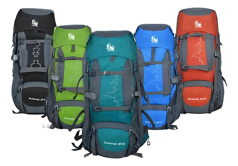 MOCHILA DE CAMPING IMPERMEABLE 80L PARA SENDERISMO VERDE LIMA - 6