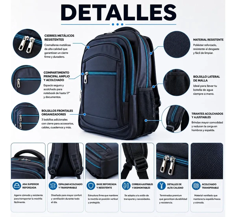 MOCHILA DE VIAJE IMPERMEABLE PARA NOTEBOOK 35 LITROS - 2