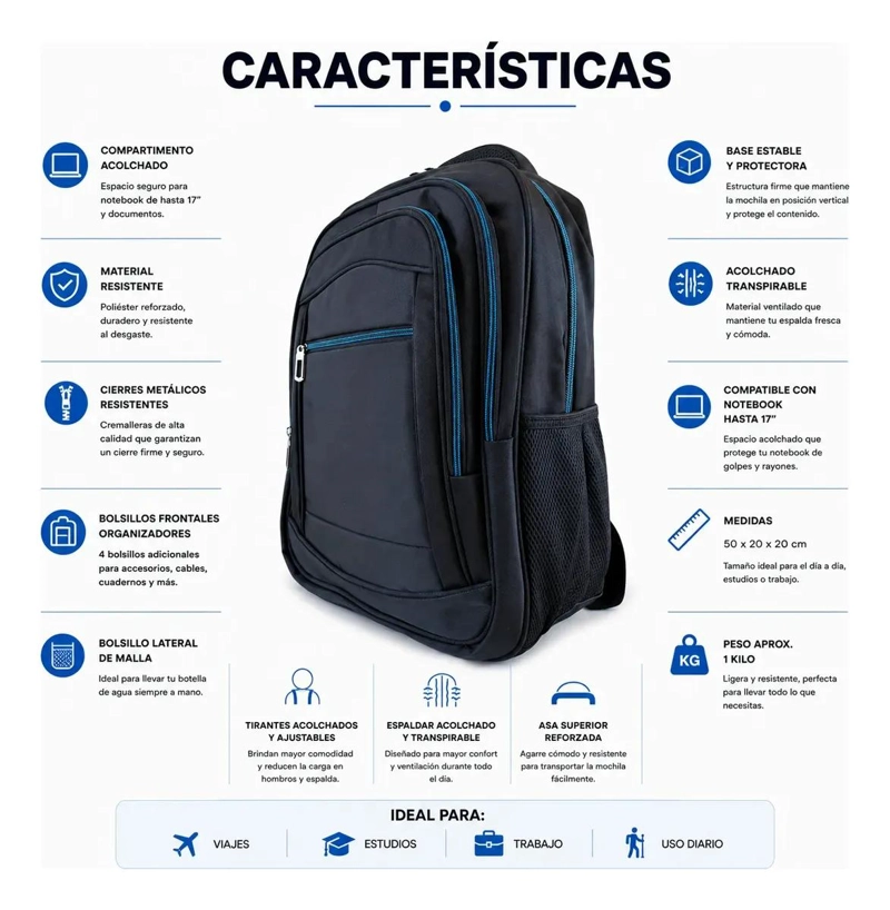 MOCHILA DE VIAJE IMPERMEABLE PARA NOTEBOOK 35 LITROS - 3