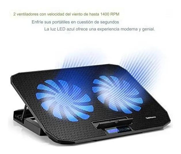 BASE SOPORTE PARA NOTEBOOK CON VENTILADORES ERGONOMICOS - 5