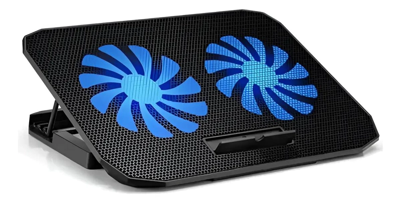 BASE SOPORTE PARA NOTEBOOK CON VENTILADORES Y AJUSTE DE VELOCIDAD - 1