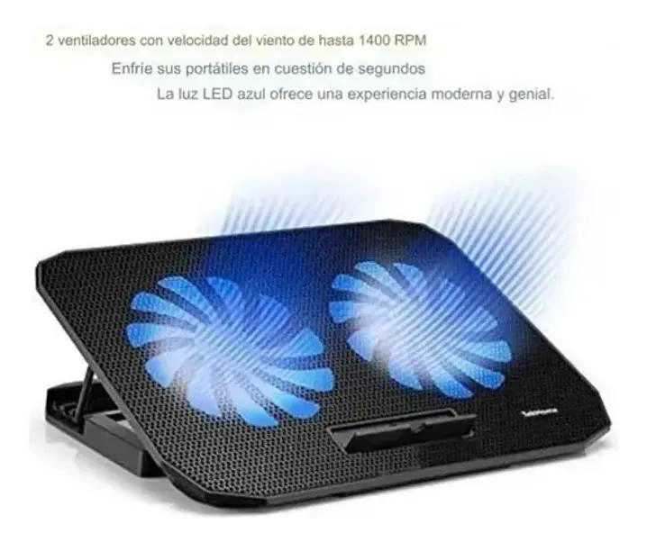 BASE SOPORTE PARA NOTEBOOK CON VENTILADORES Y AJUSTE DE VELOCIDAD - 3