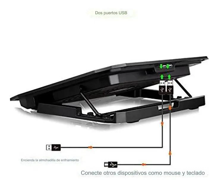 BASE SOPORTE ERGONOMICO PARA NOTEBOOK CON VENTILADORES - 4