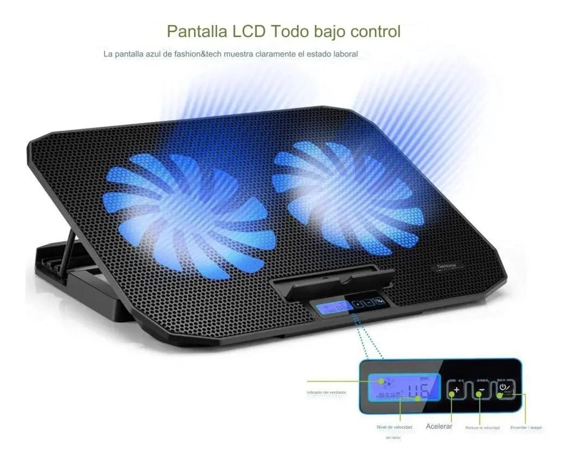 BASE SOPORTE ERGONOMICO PARA NOTEBOOK CON VENTILADORES - 5