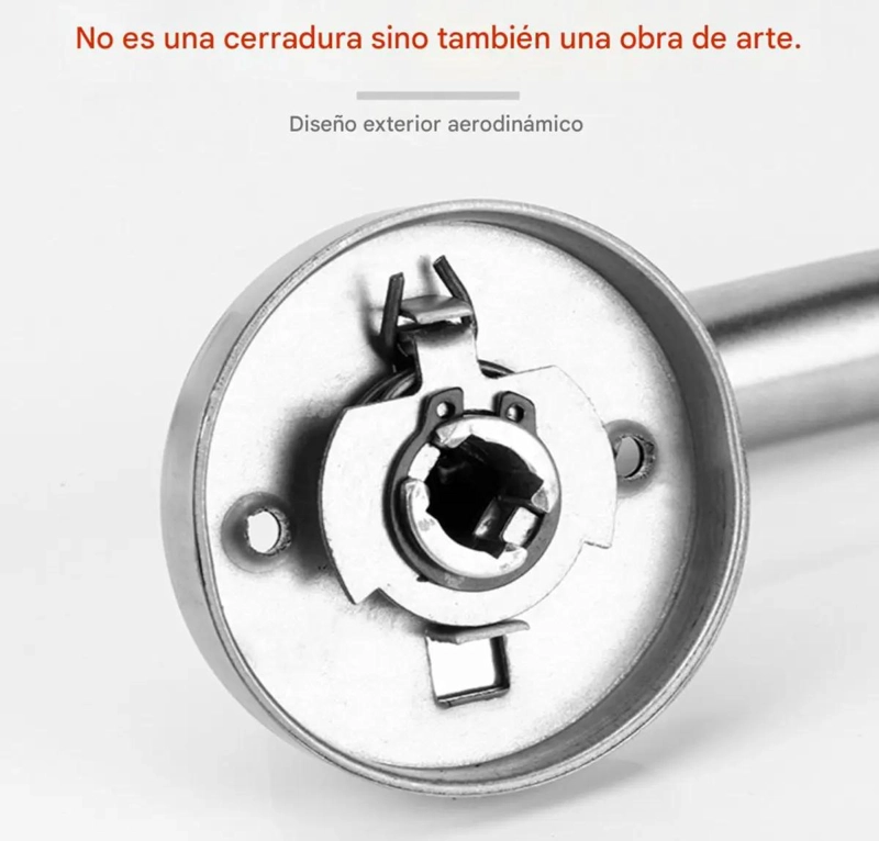 CERRADURA DE PUERTA INTERIOR DE ACERO INOXIDABLE CON MANILLAS - 7