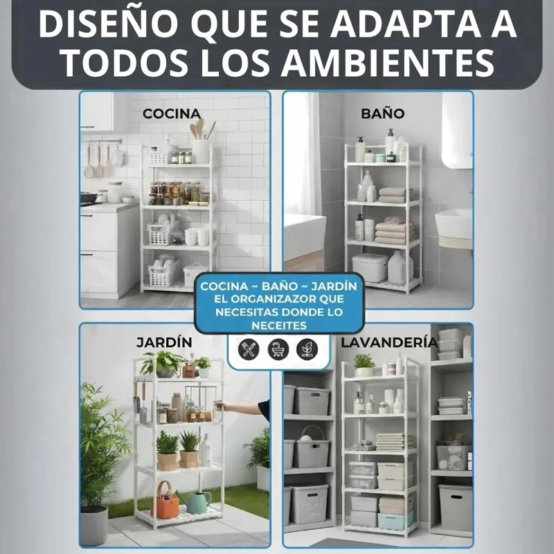 ESTANTE ORGANIZADOR MULTIFUNCIONAL PARA COCINA Y BAÑO - 9