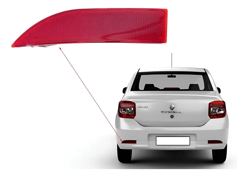MICA REFLECTANTE IZQUIERDA PARACHOQUE TRASERO RENAULT SYMBOL 2014-2016 - 1