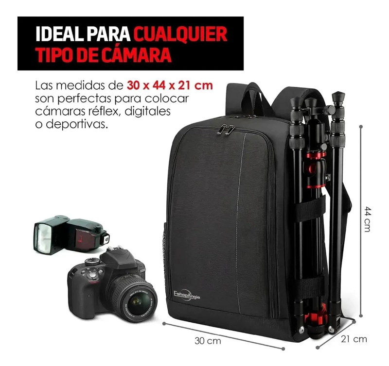 MOCHILA FOTOGRAFICA Y DE NOTEBOOK CON COMPARTIMENTOS AJUSTABLES - 5